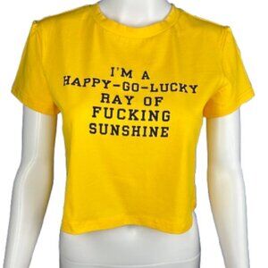 Ray of !?!! Sunshine" Cropped Graphic Tee, Brand New, XS